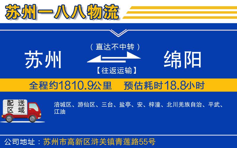 蘇州到綿陽物流專線